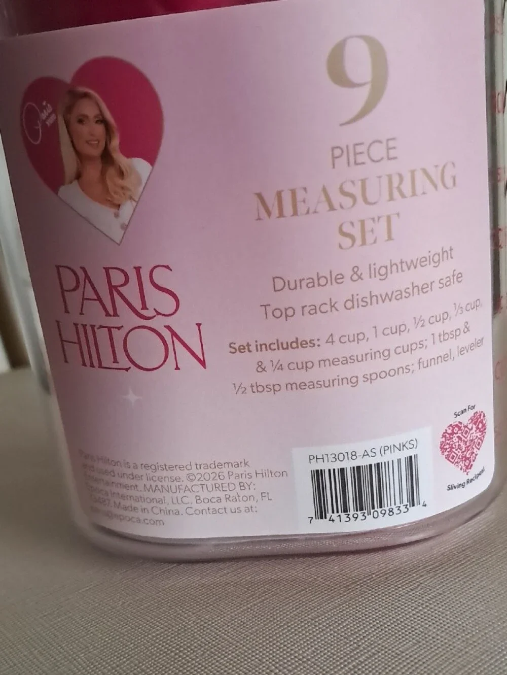 Paris Hilton Pink and Cream Nesting Measuring Set